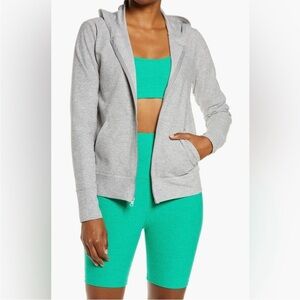 Beyond Yoga Everyday Space Dye Heather Gray Zip-Up Hoodie - Size Large